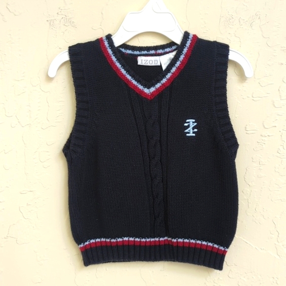Izod Baby Boy's Navy V Neck Sweater Vest Size 12 months - Picture 1 of 5